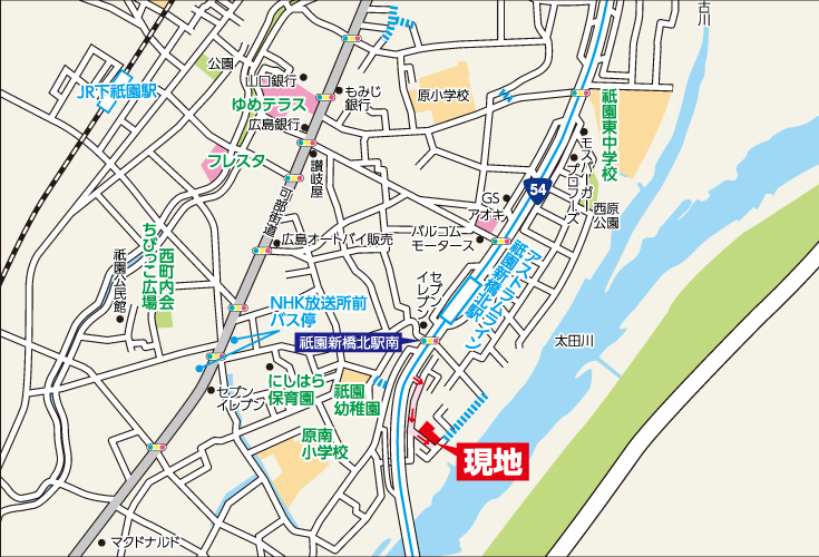 広島市安佐南区西原3丁目中古マンション分譲住宅現地案内図