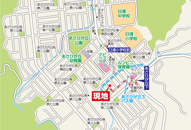 広島市安佐北区あさひが丘3丁目7土地分譲住宅現地案内図