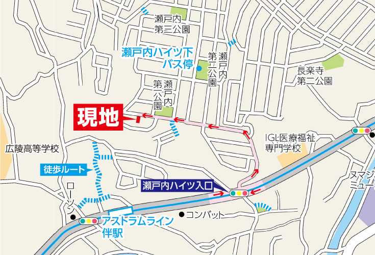 広島市安佐南区伴東1丁目31新築一戸建て分譲住宅現地案内図